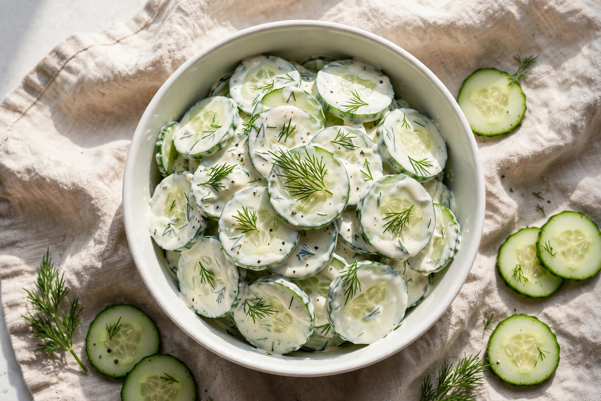 Creamy cucumber salad