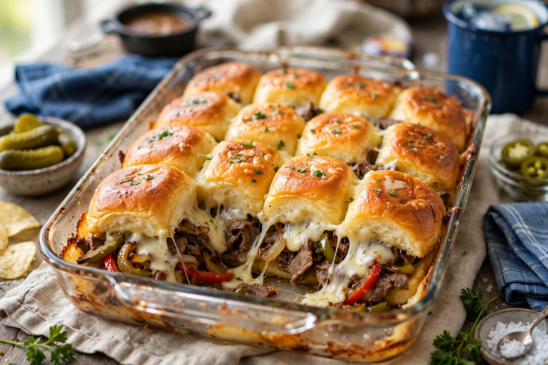 Philly Cheesesteak Sliders (12 at a Time, Game-Day Perfect!)